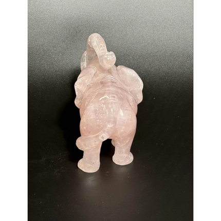 CARVED ROSE QUARTZ ELEPHANT
