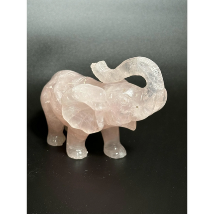 CARVED ROSE QUARTZ ELEPHANT