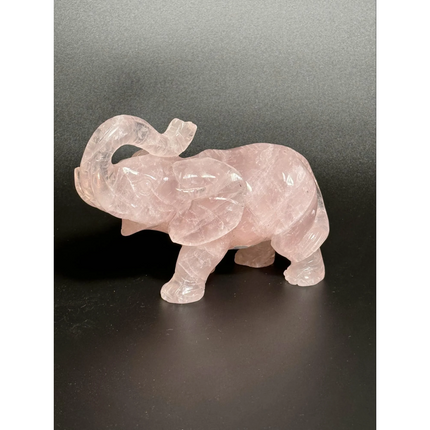 CARVED ROSE QUARTZ ELEPHANT