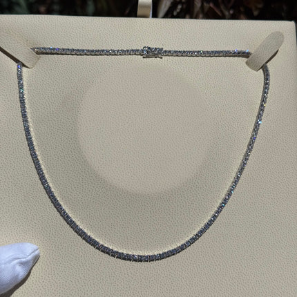 4-Prong Straight-Line Tennis Necklace (Round)