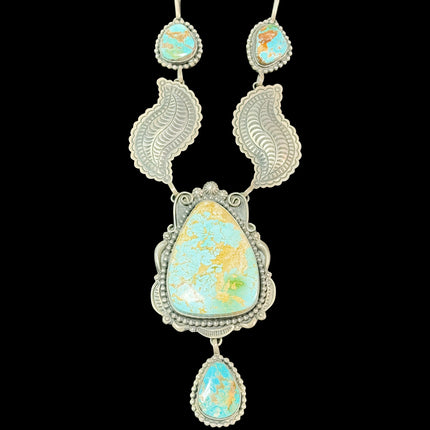 Sterling Silver Navajo Indian Royston turquoise necklace