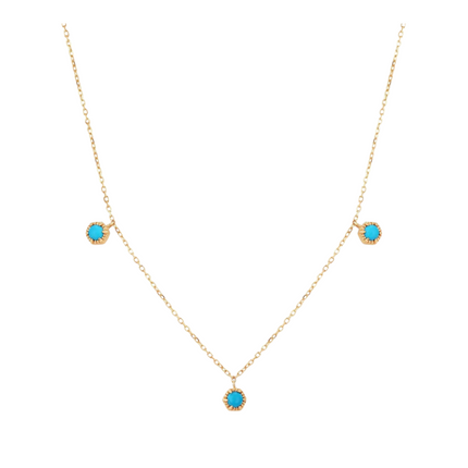 Turquoise 3-Stone Station Necklace