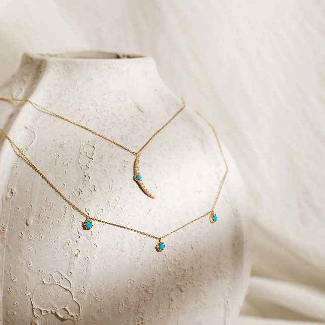 Turquoise 3-Stone Station Necklace