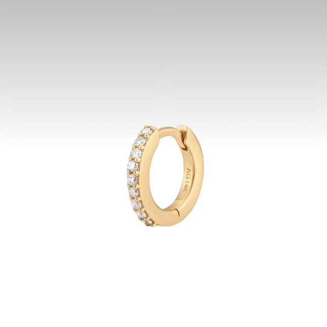 SINGLE MINI DIAMOND GOLD HUGGIE