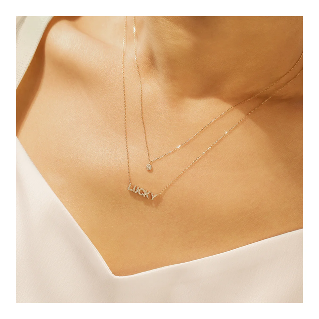 DIAMOND DISK NECKLACE