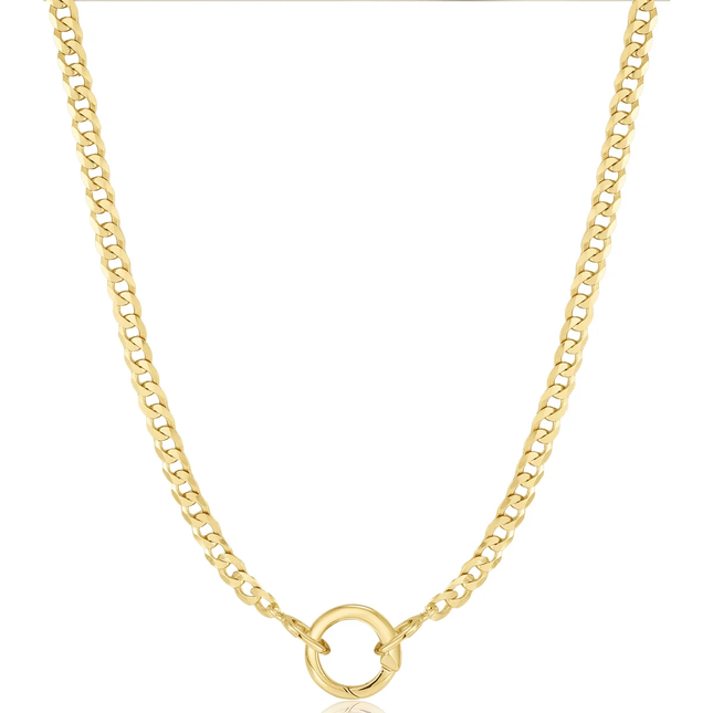 CURB GOLD CHAIN WITH POP CHARM CONNECTOR